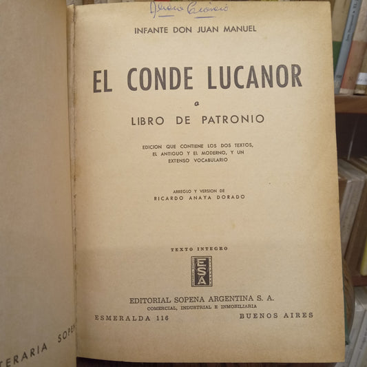 El conde Lucanor o libro de Patronio